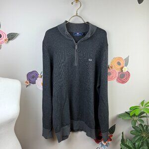 Vineyard Vines Men's Grey Half-Zip Sweater - Size - Large